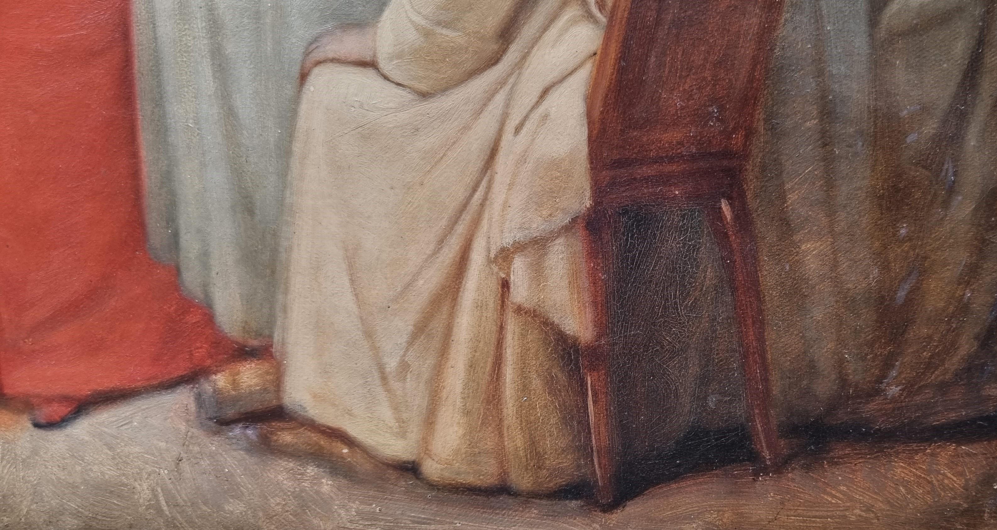Peinture religieuse française 19ème Blancs Pères Missionnaires Afrique LAVIGERIE en vente 4