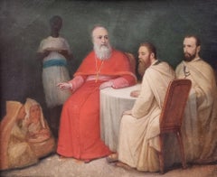 Quadro religioso francese 19° Whiting Padri Missionari Africa LAVIGERIE