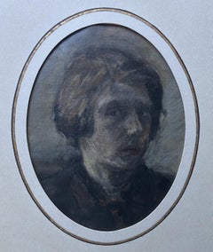 École romantique française, XIXe siècle, Portrait d'un homme, huile sur papier