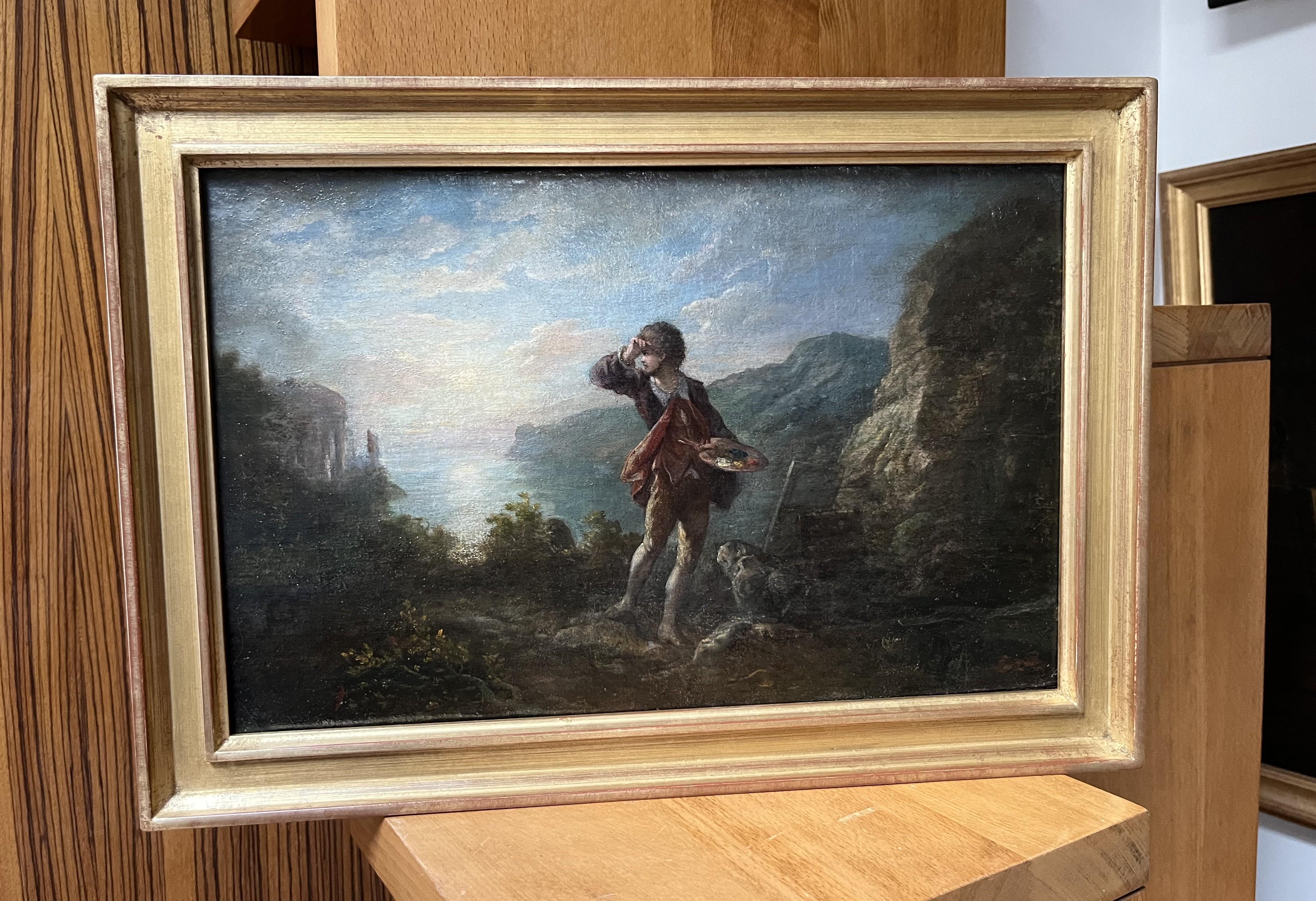 Scuola romantica francese XIX secolo L'ispirazione dell'artista Olio su tela in vendita 5