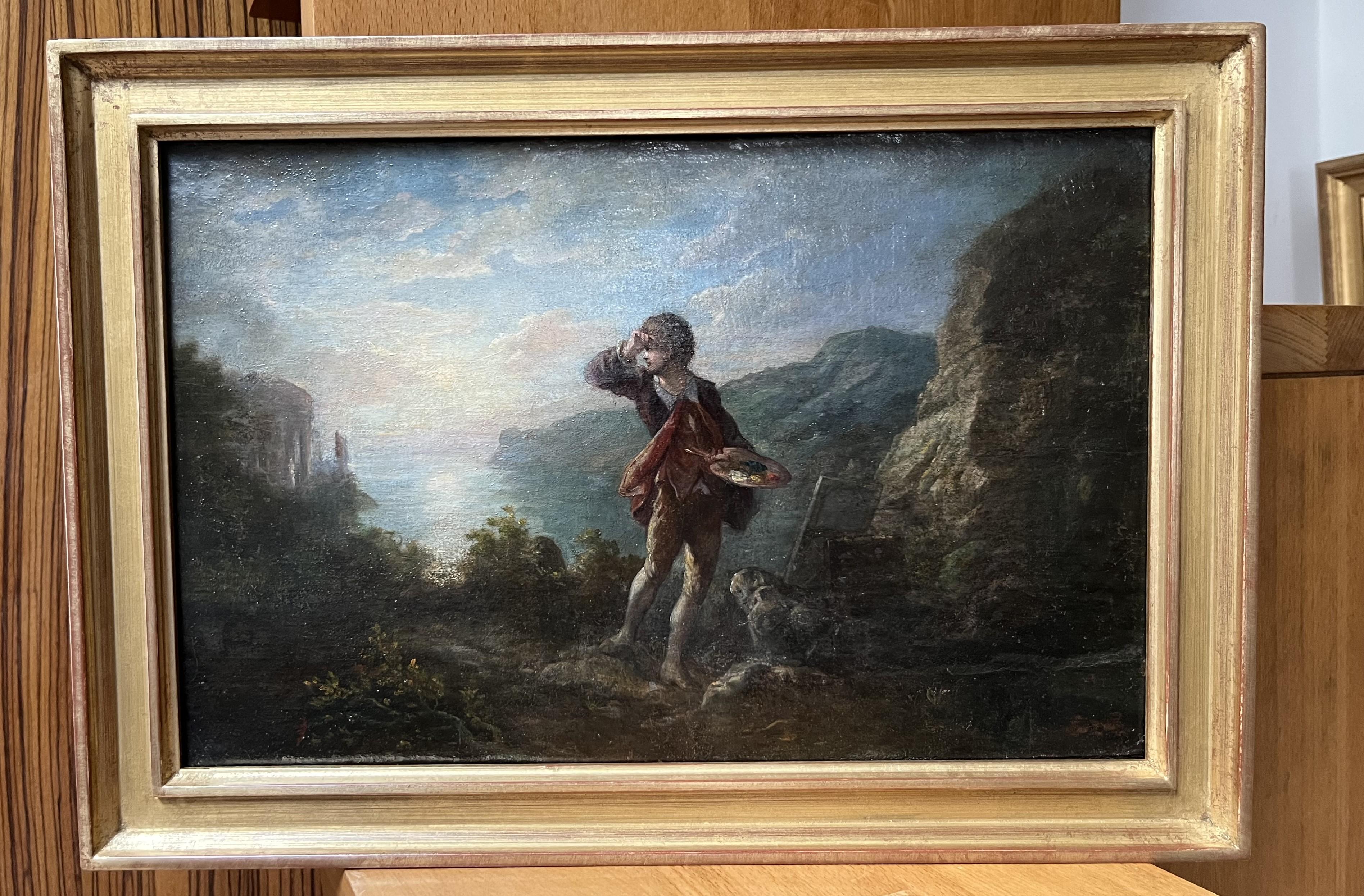 Scuola romantica francese XIX secolo L'ispirazione dell'artista Olio su tela in vendita 6