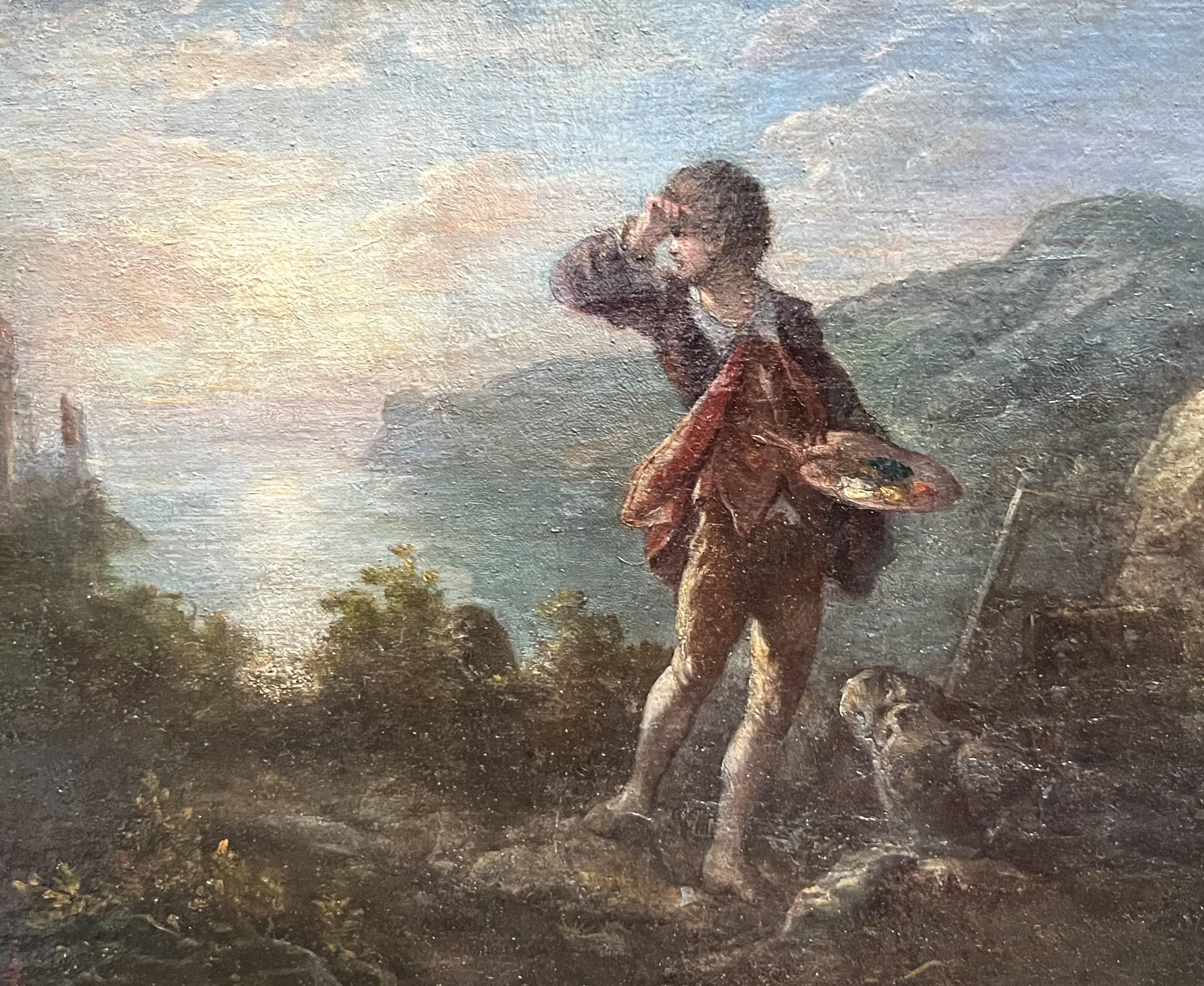 Scuola romantica francese XIX secolo L'ispirazione dell'artista Olio su tela - Painting Romantico di Unknown
