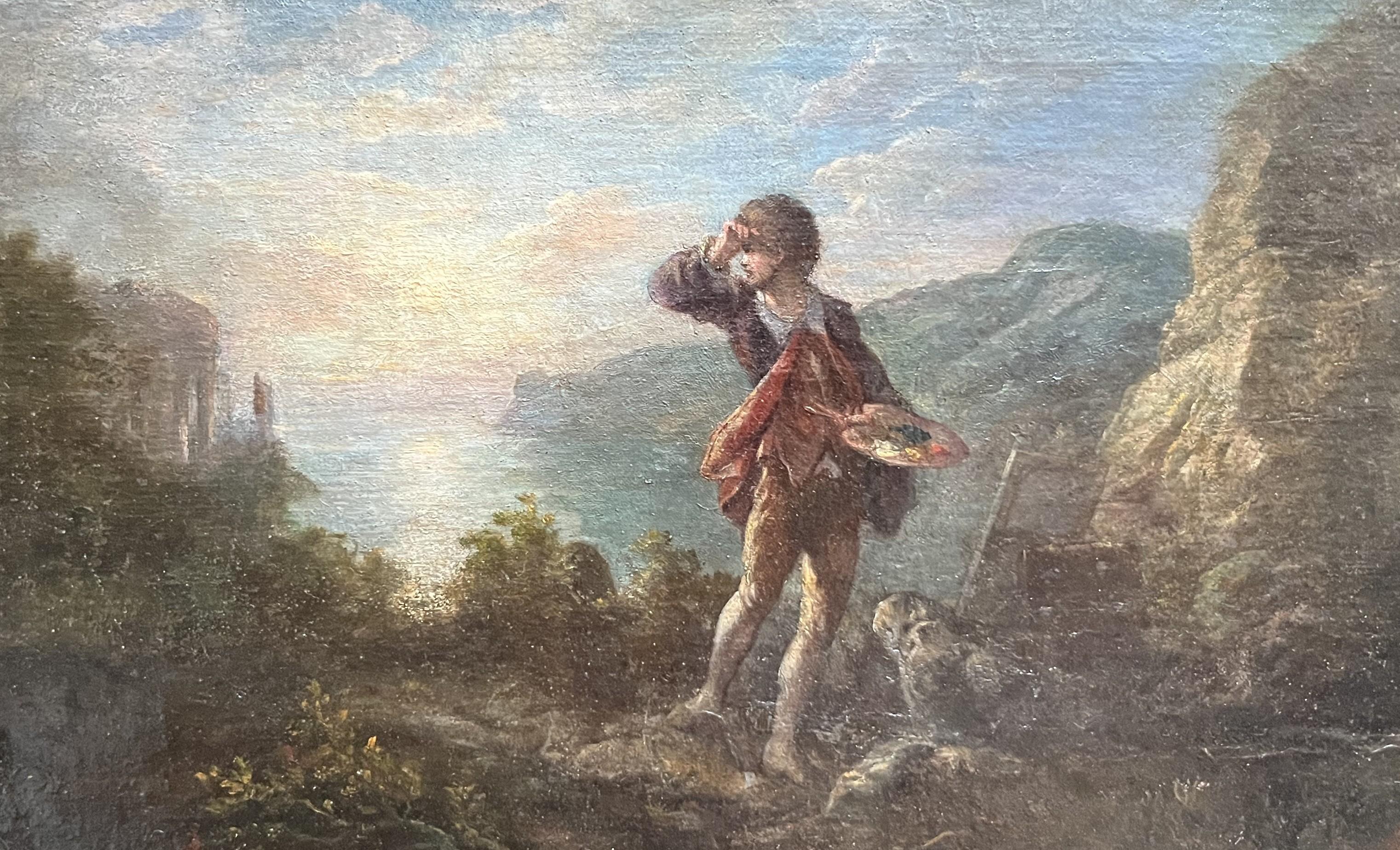 Scuola romantica francese XIX secolo L'ispirazione dell'artista Olio su tela in vendita 1