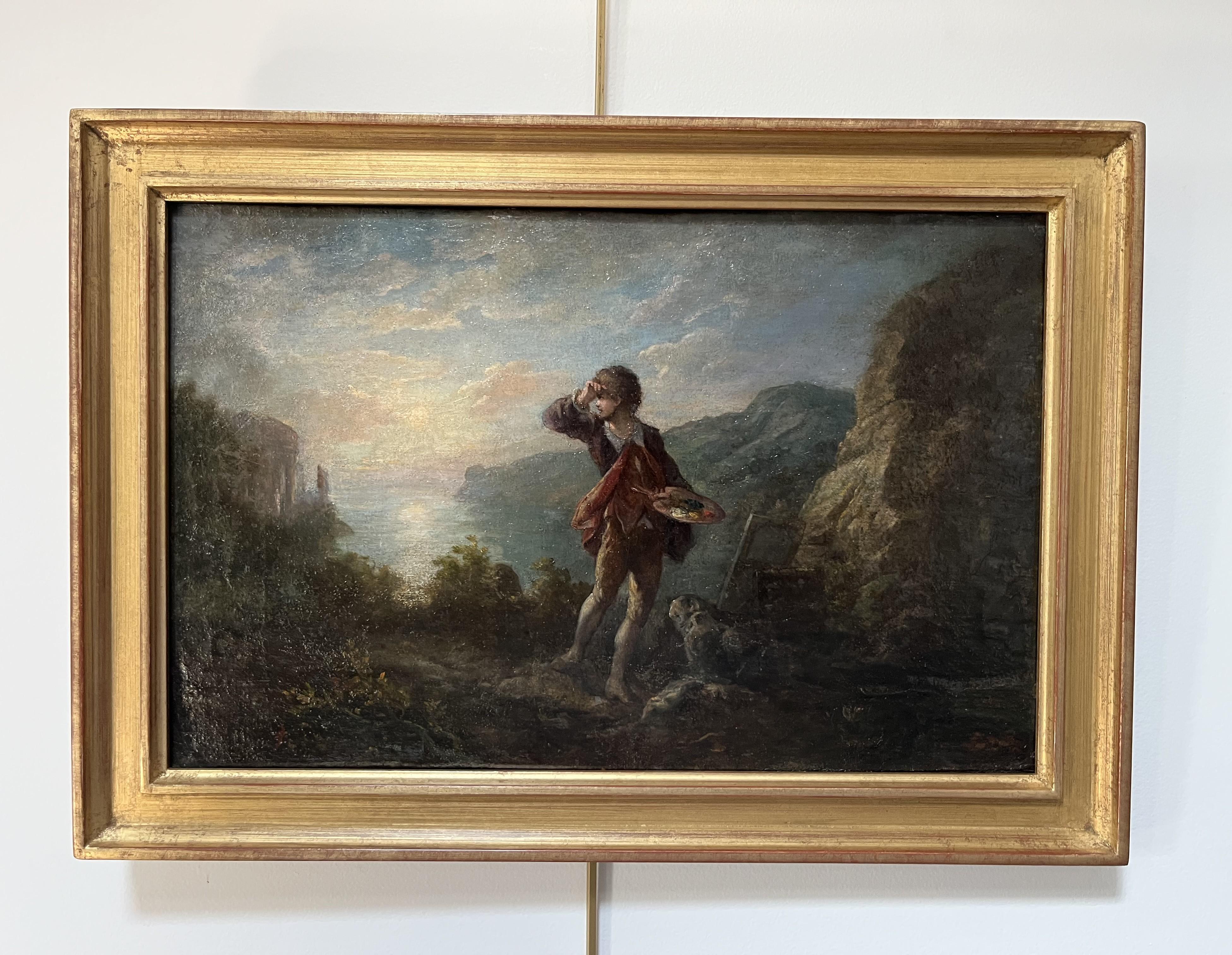 Scuola romantica francese XIX secolo L'ispirazione dell'artista Olio su tela in vendita 4