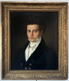 French Romantic School, Portrait of a young man, oil on canvas