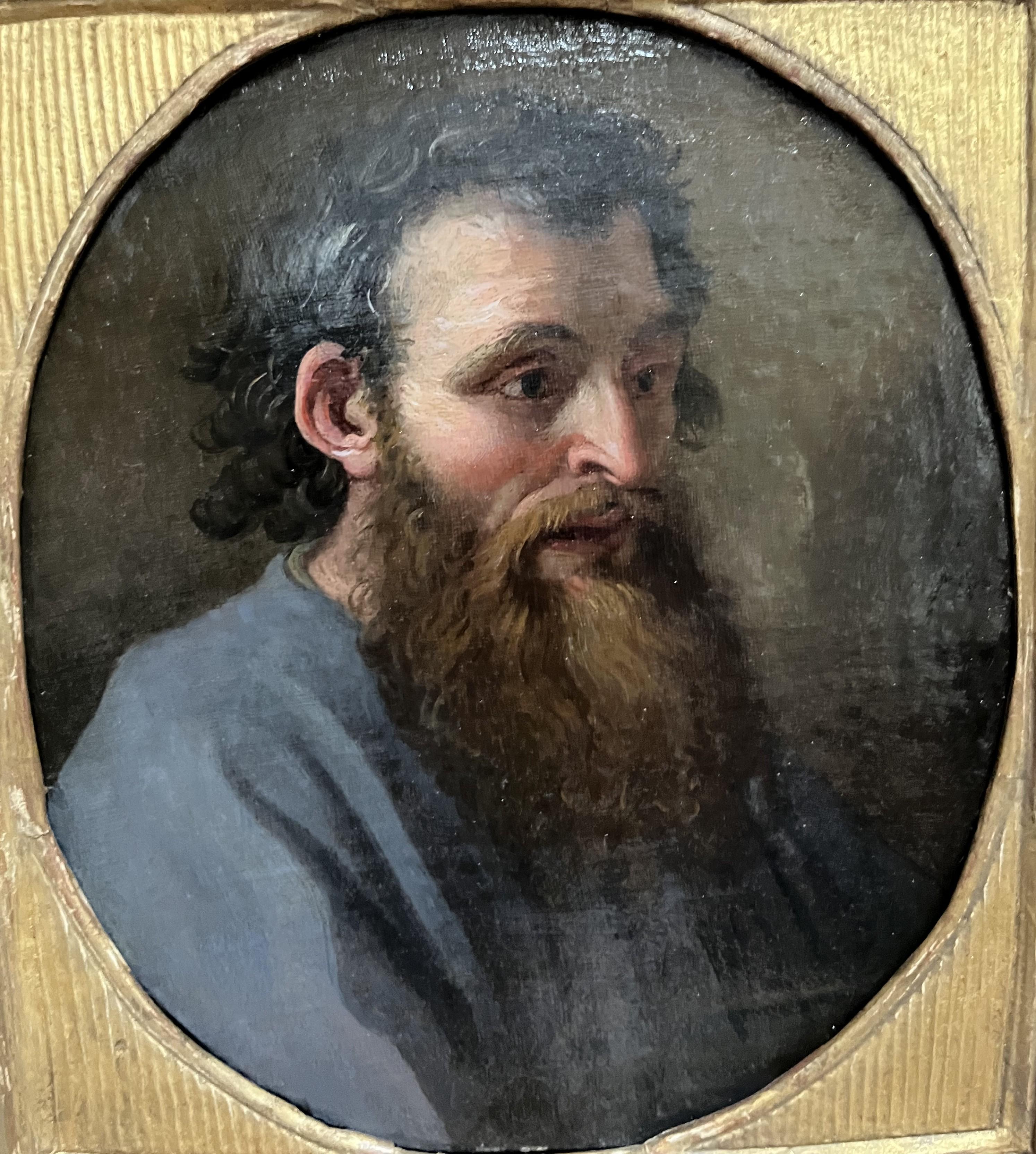 French School of the 17th Century Portrait of a Saint, oil 2