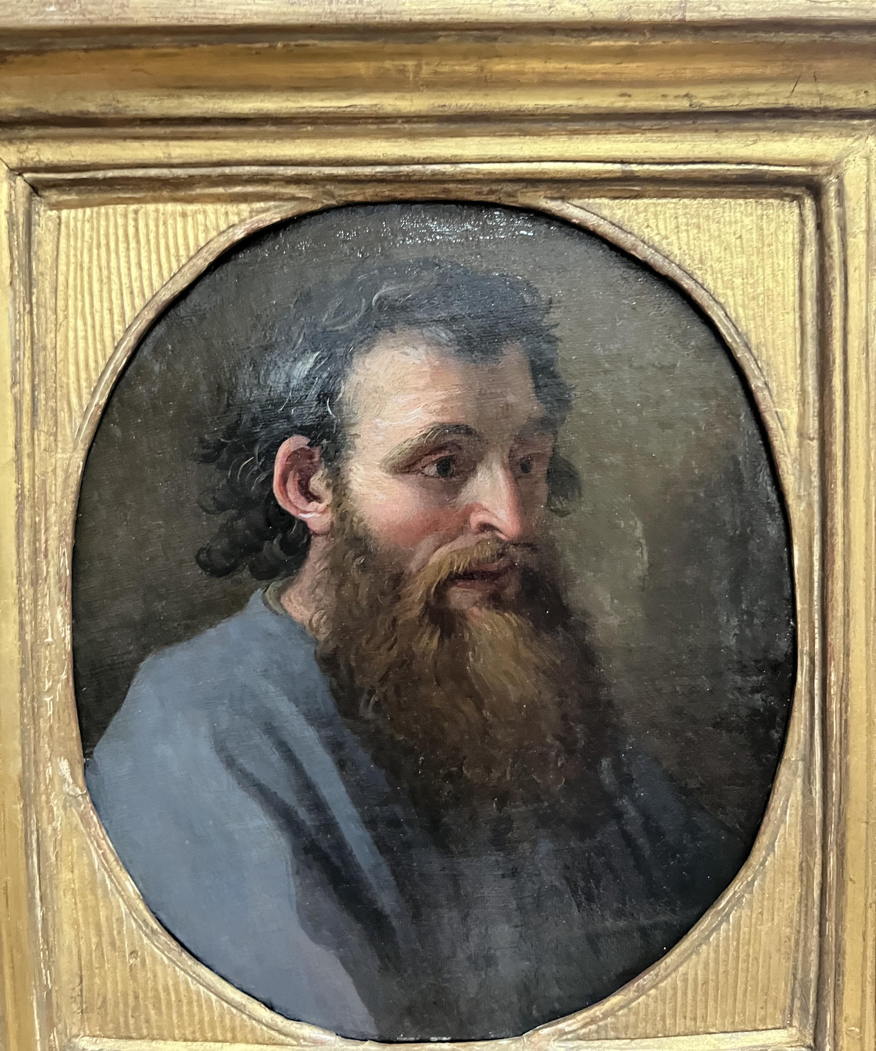 French School of the 17th Century Portrait of a Saint, oil 3
