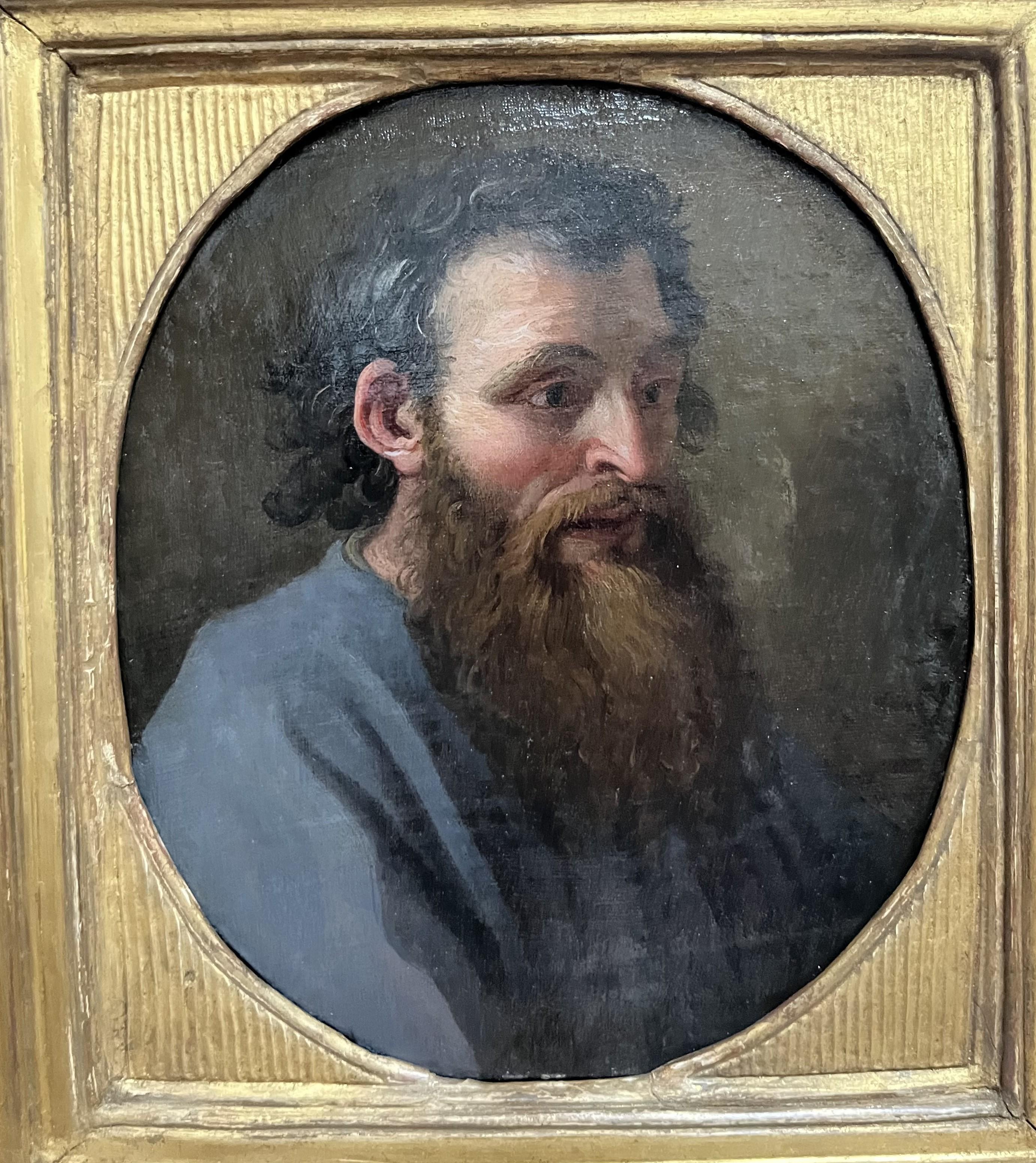 French School of the 17th Century Portrait of a Saint, oil 4