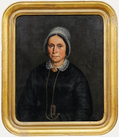 French School 1866 Oil - Portrait of Madame Naboulet