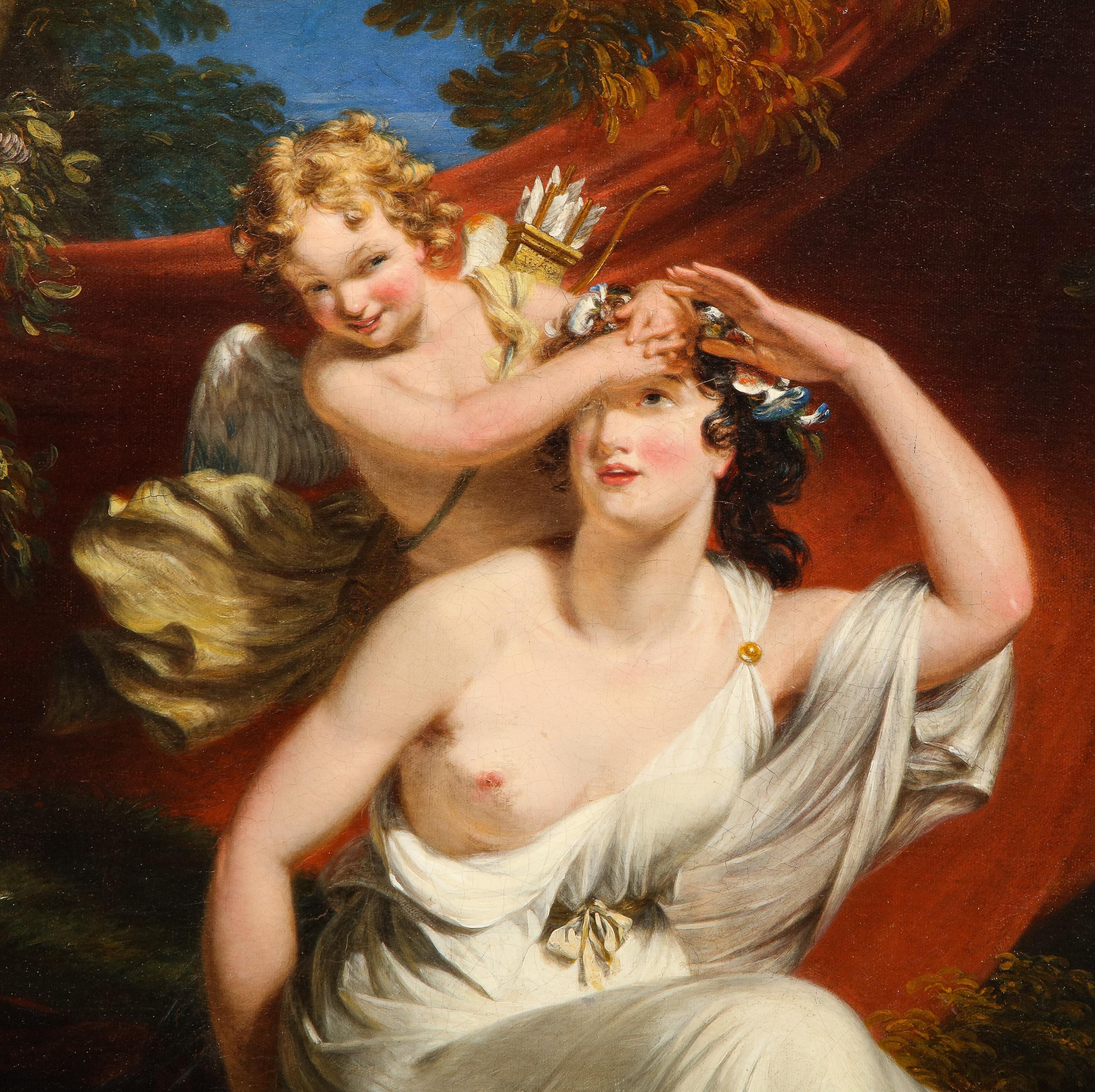 (French School) 18th Century, An Exceptional Quality Portrait of Venus and Cupid - Romantic Painting by Unknown