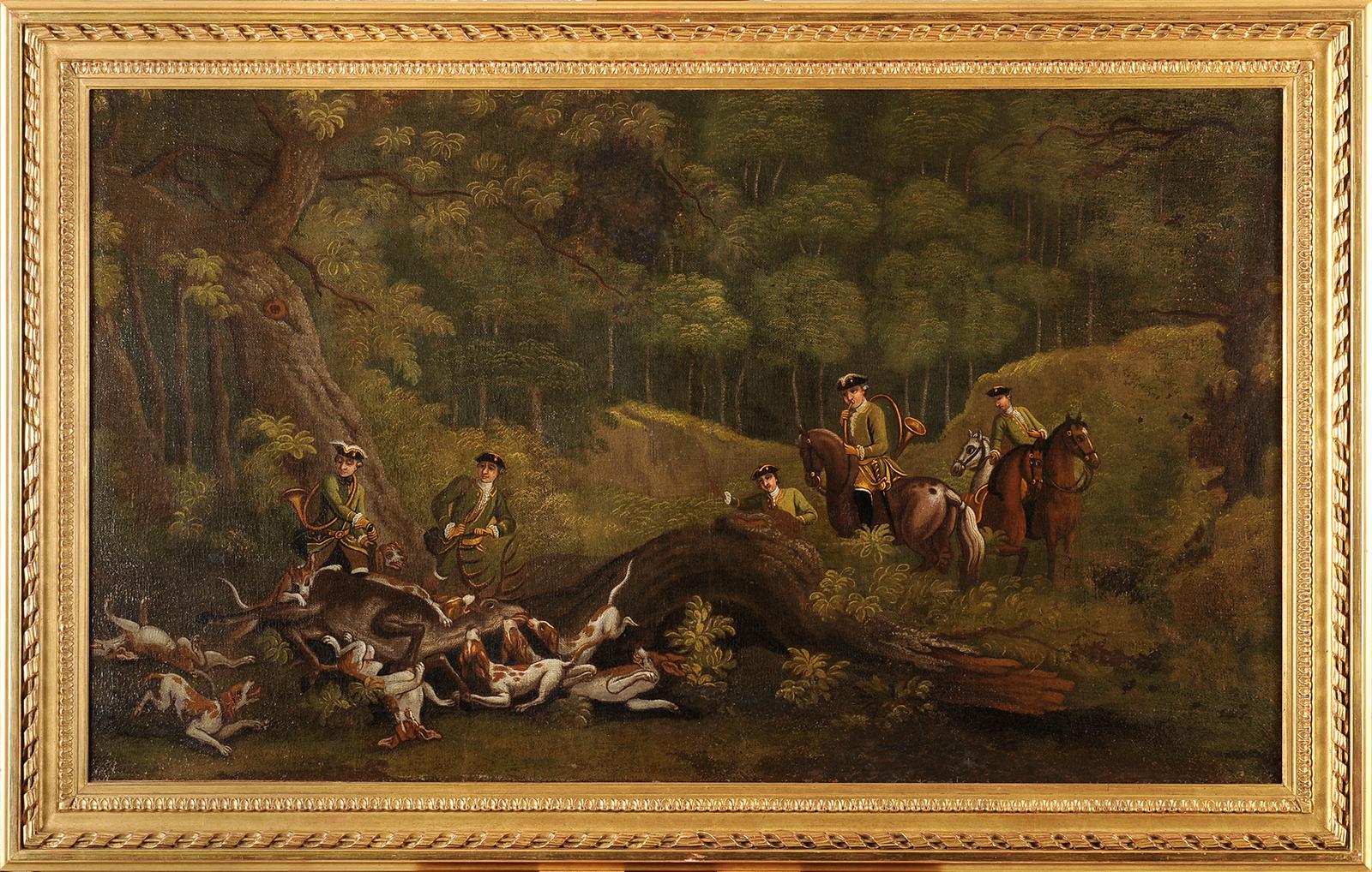 French school 18th century - Deer hunting scene in France