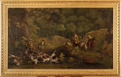 French school 18th century - Deer hunting scene in France