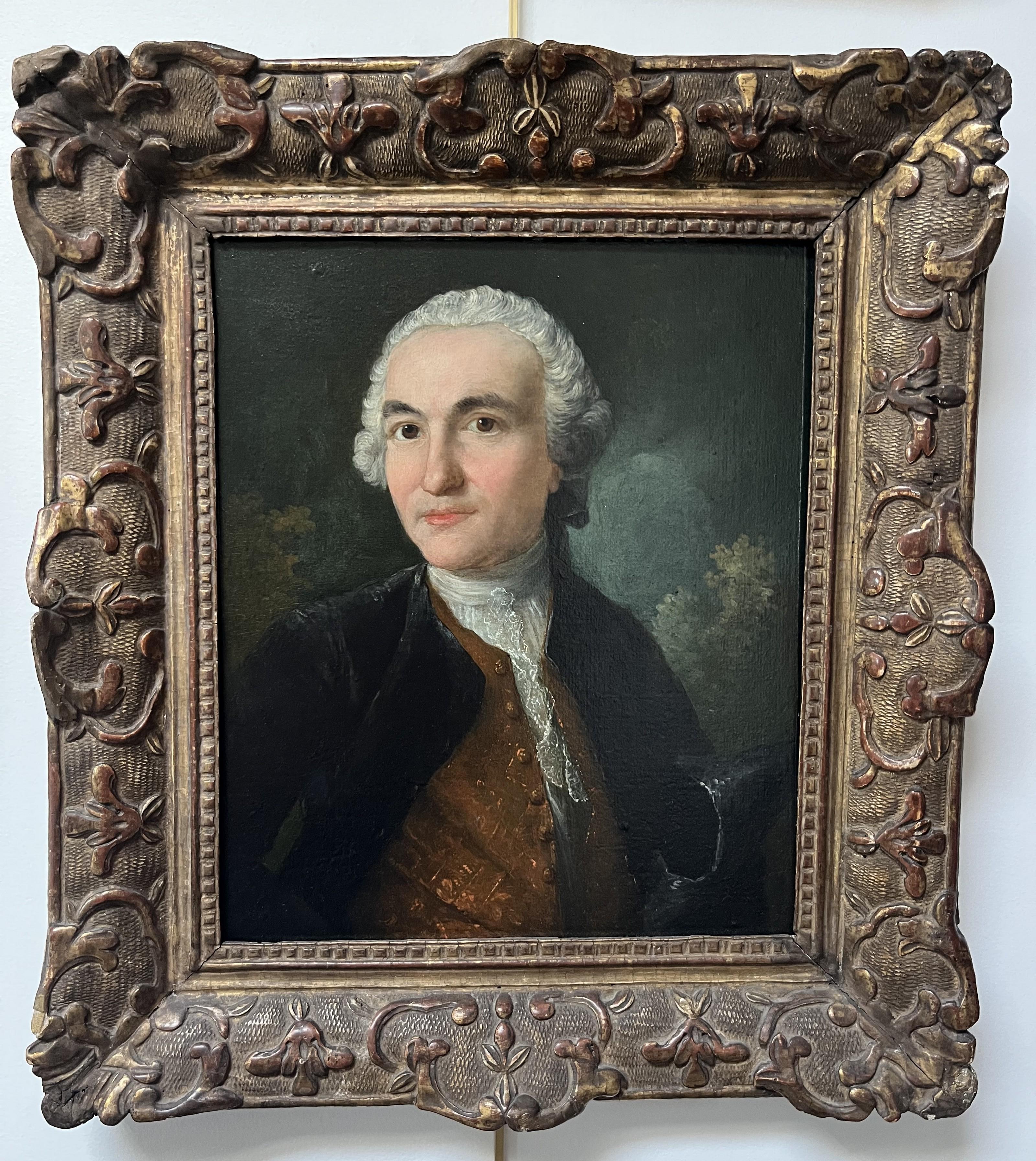 Französische Schule 18. Jahrhundert, Porträt eines Herrn, Öl – Painting von Unknown