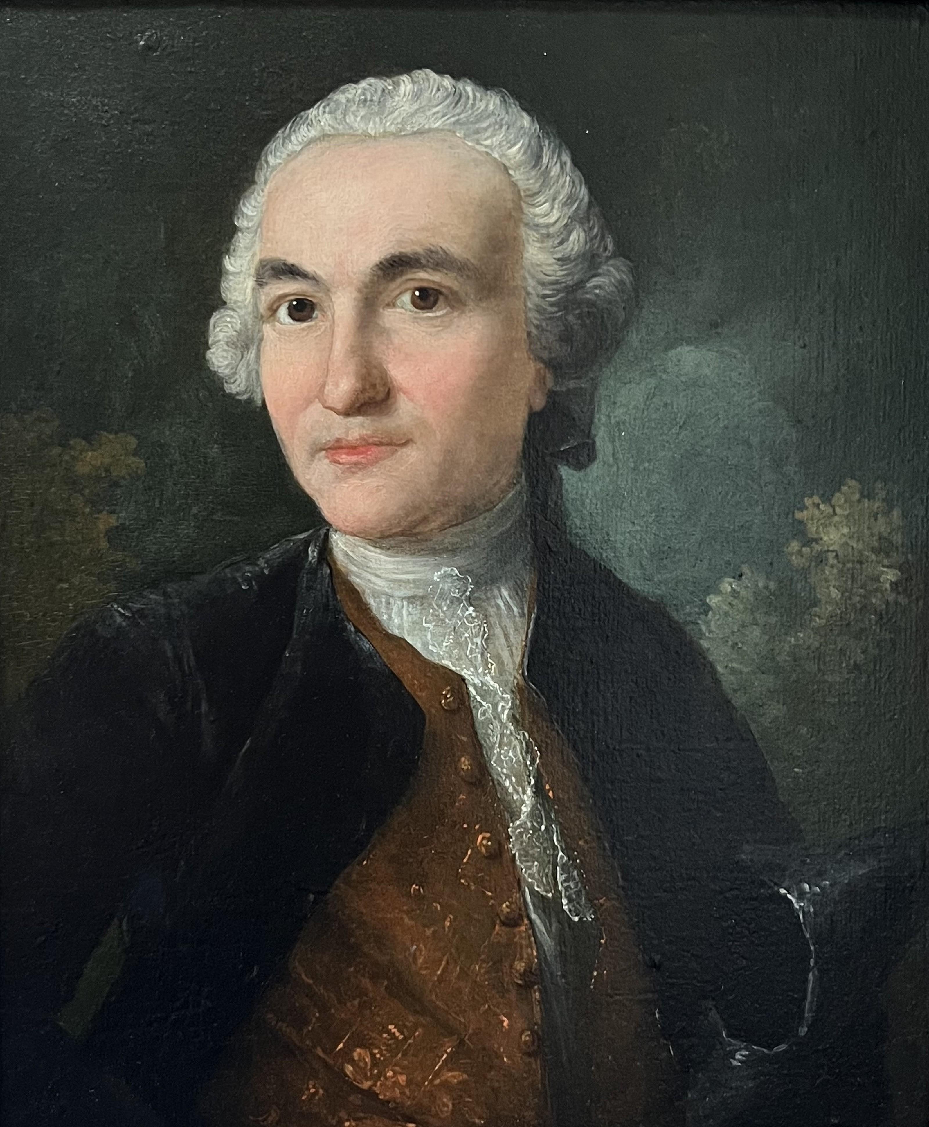Französische Schule 18. Jahrhundert, Porträt eines Herrn, Öl
