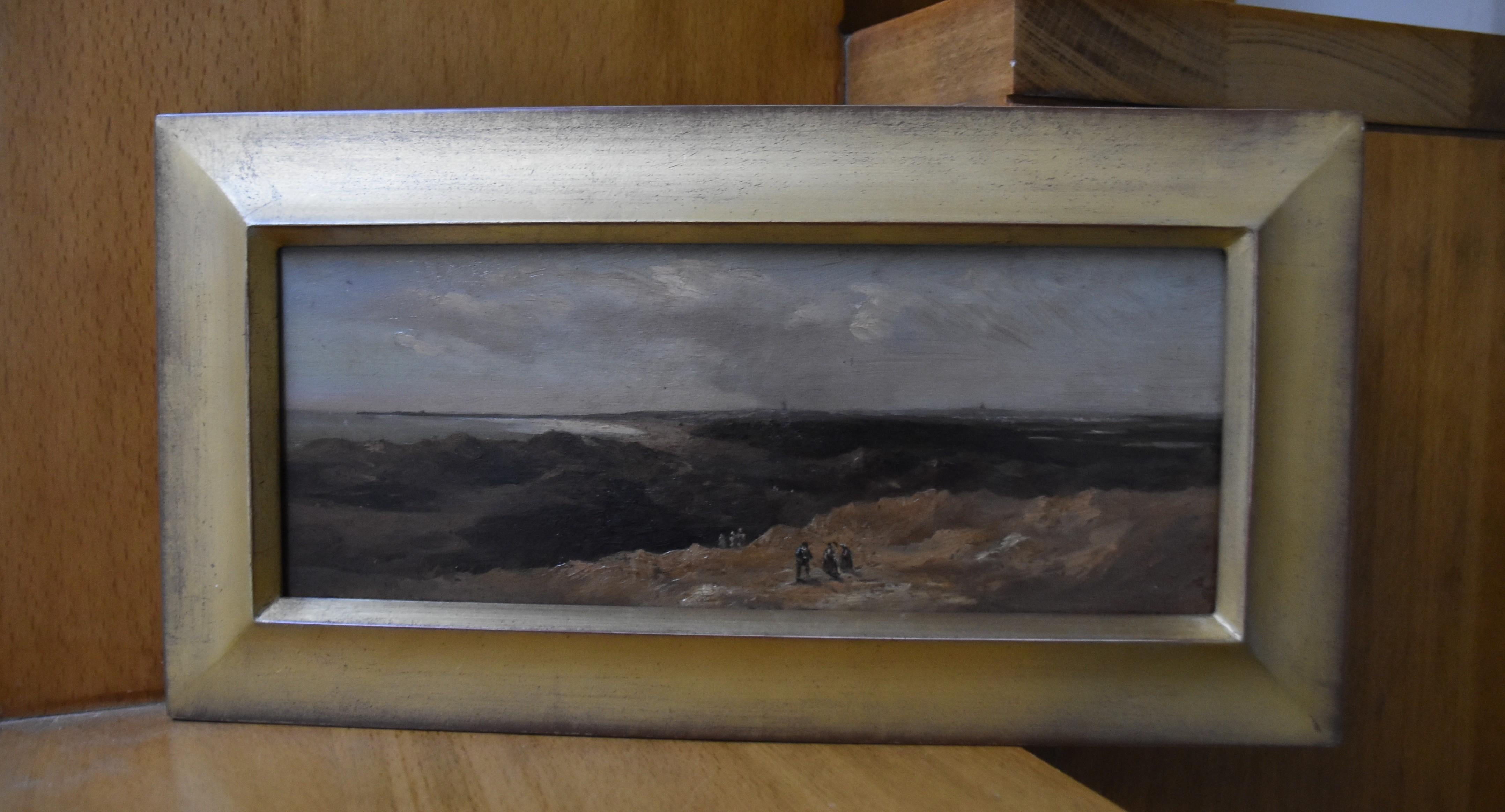 French School 19th century, Animated dune landscape, oil on panel For Sale 6