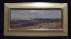 French School 19th century, Animated dune landscape, oil on panel