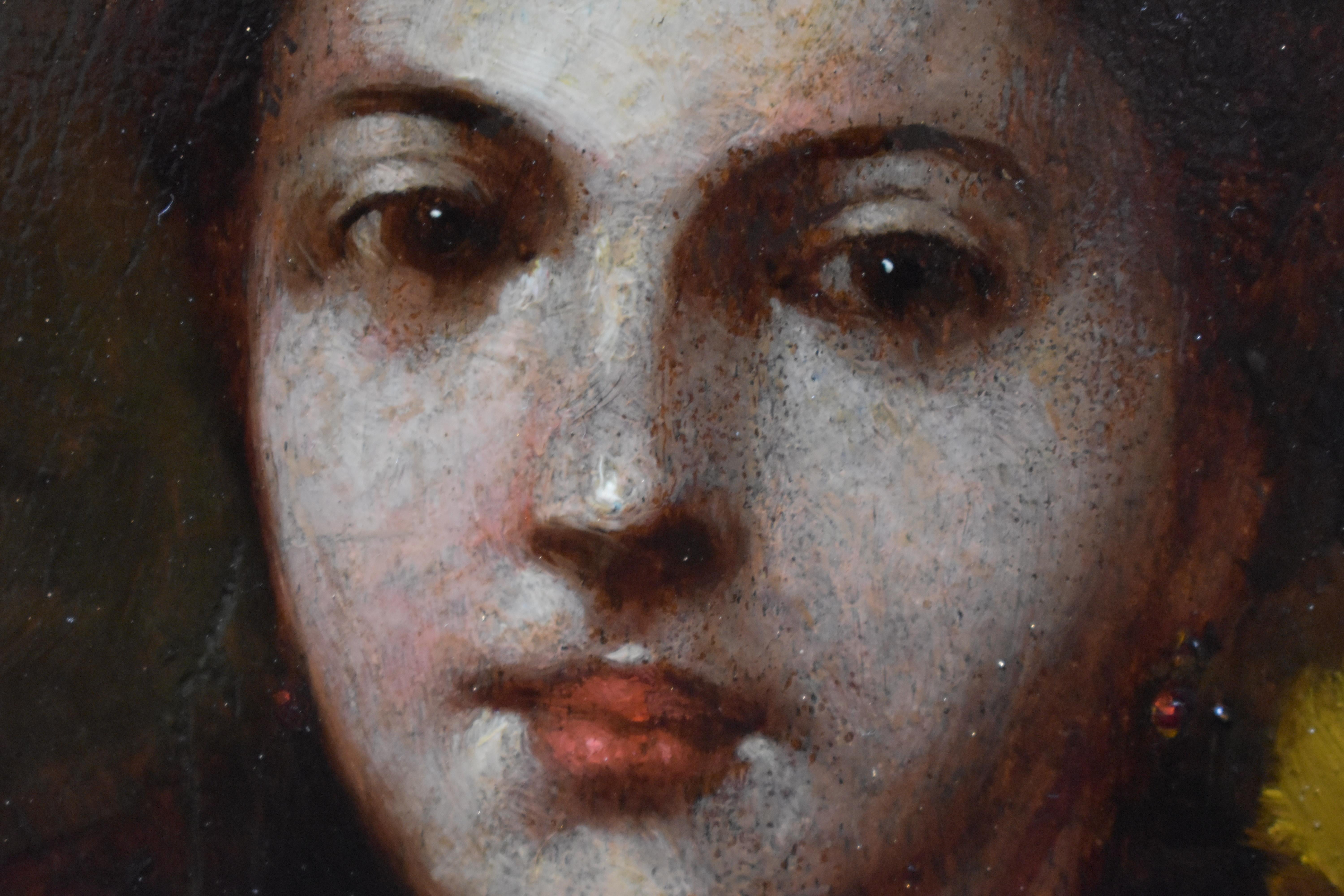 Pintura al óleo de la escuela francesa del siglo XIX, firmada con las iniciales AM 4