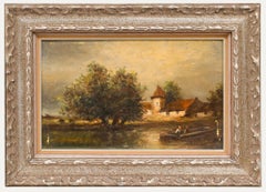 French School 19th Century Oil - Sur la Rivière