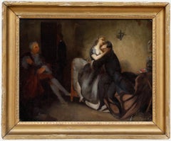 French School 19th Century Oil - The Lovers