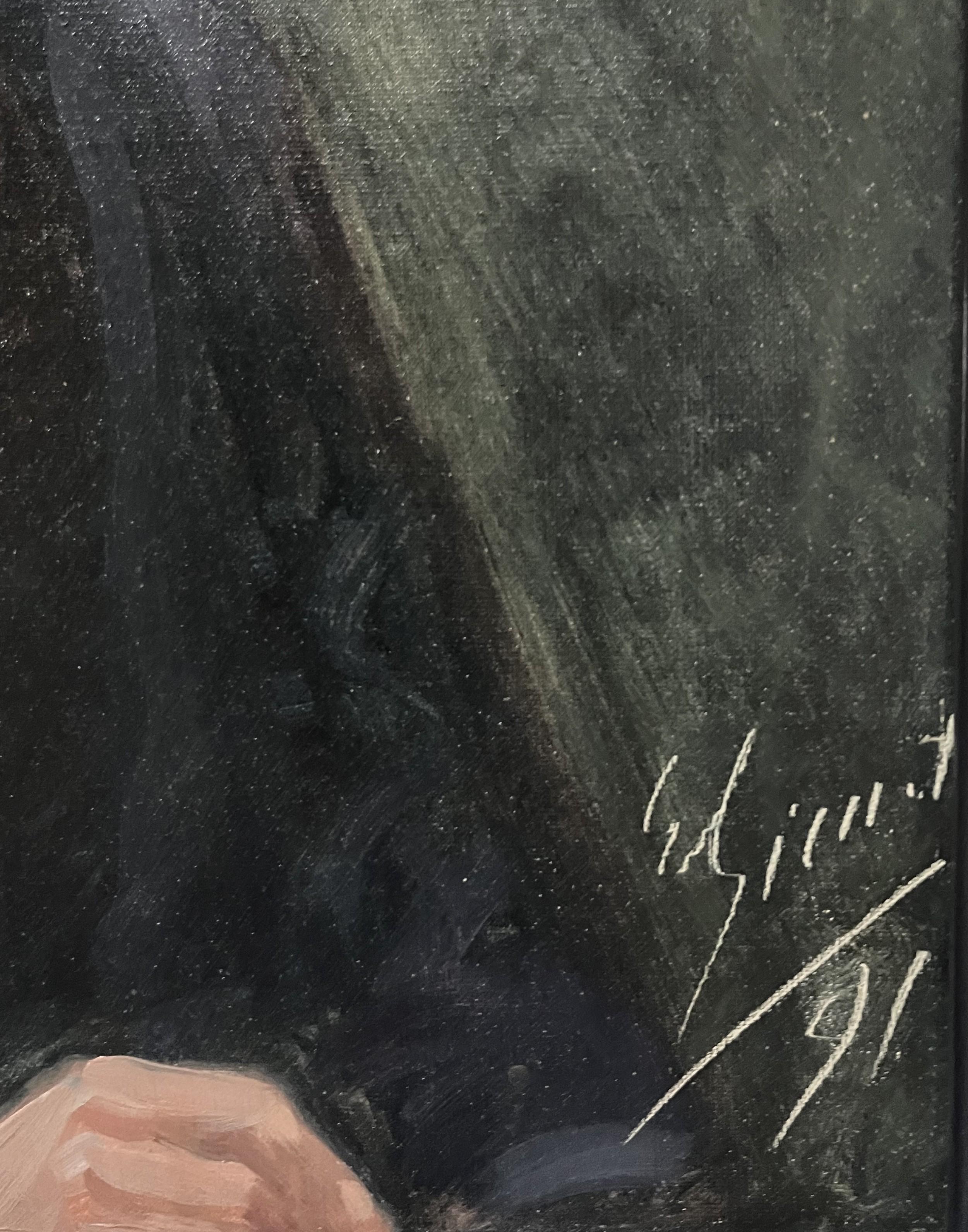 Scuola francese del XIX secolo, Ritratto di giovane uomo, 1891, firmato e datato in vendita 1