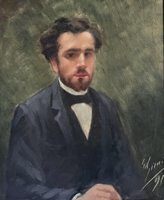 Scuola francese del XIX secolo, Ritratto di giovane uomo, 1891, firmato e datato