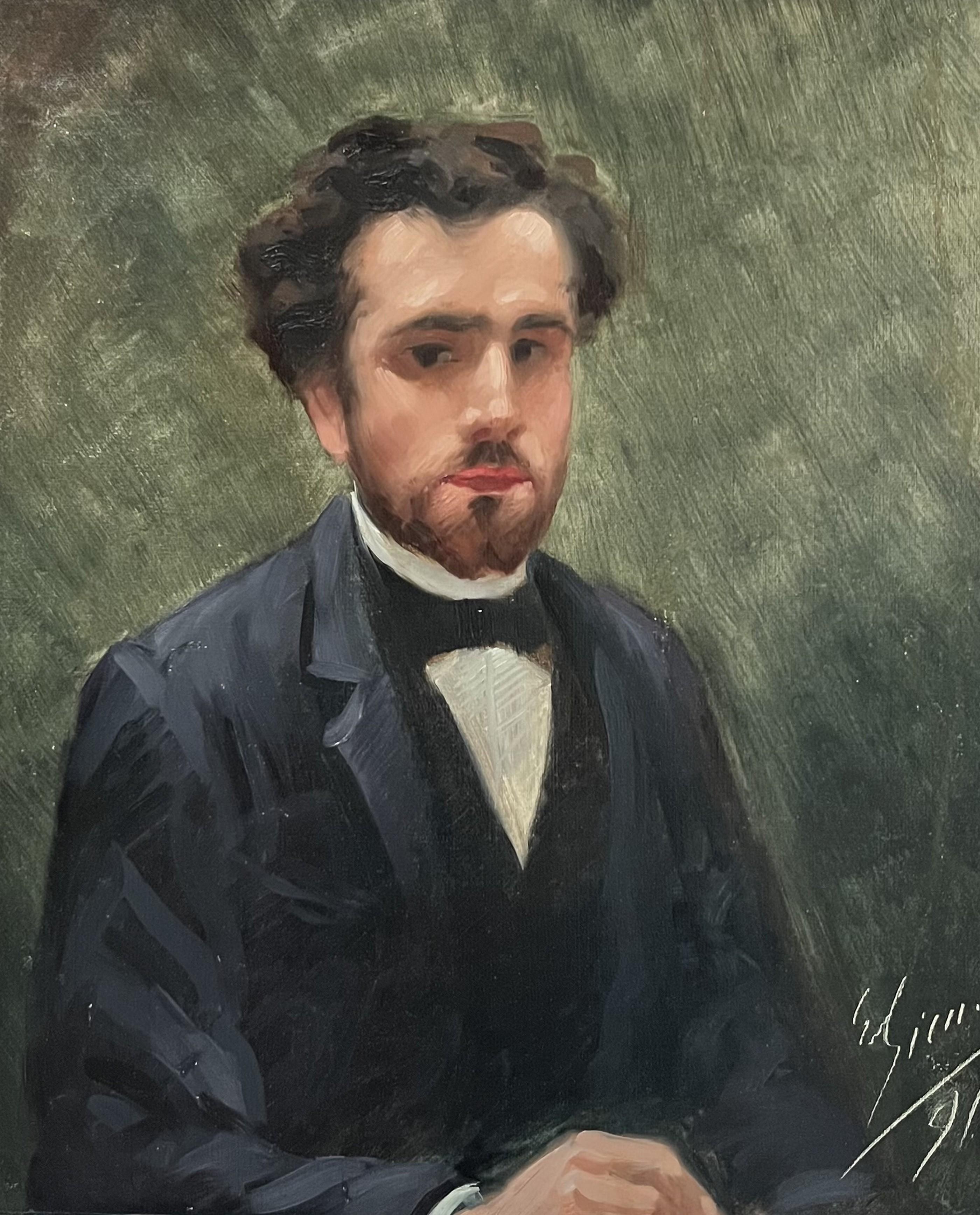 École française du XIXe siècle, Portrait d'un jeune homme, 1891, signé et daté