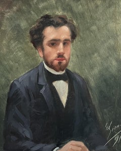 French School 19th Century, Portrait of a young man, 1891, signed and dated