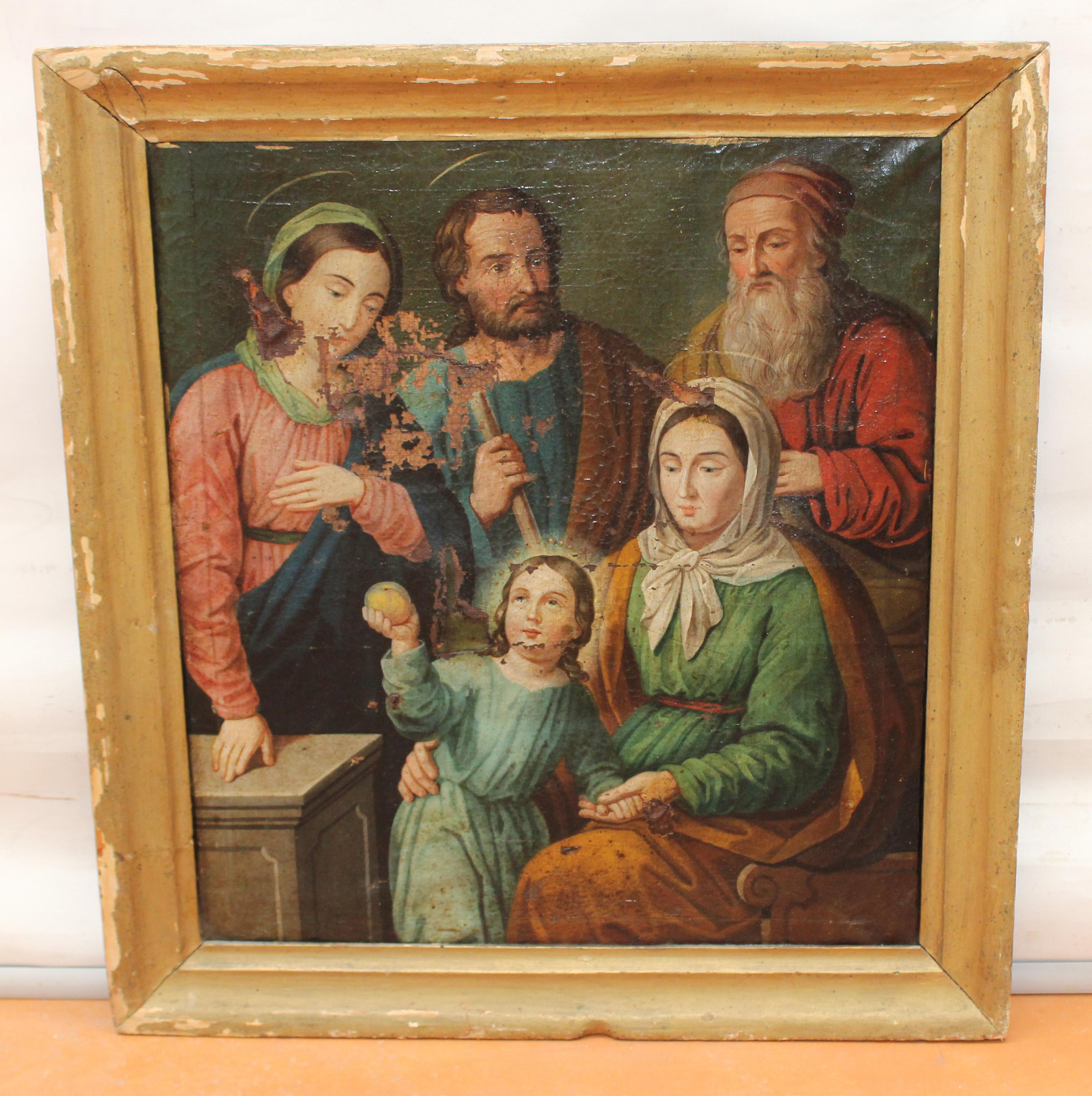 Scuola francese (XIX secolo) - La Sacra Famiglia - Painting di Unknown