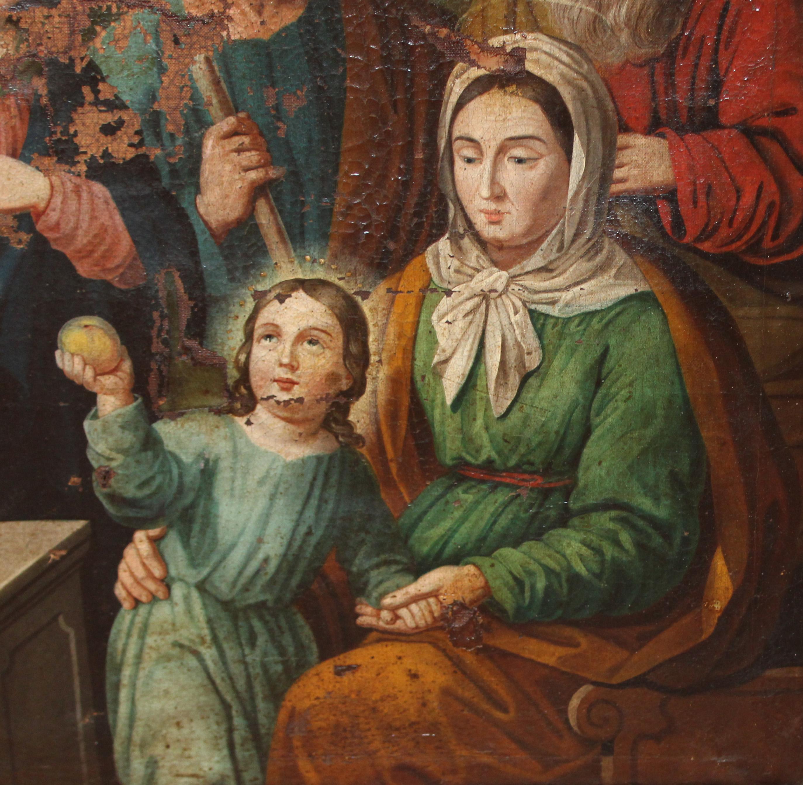 Scuola francese (XIX secolo) - La Sacra Famiglia - Figurative Painting Marrone di Unknown