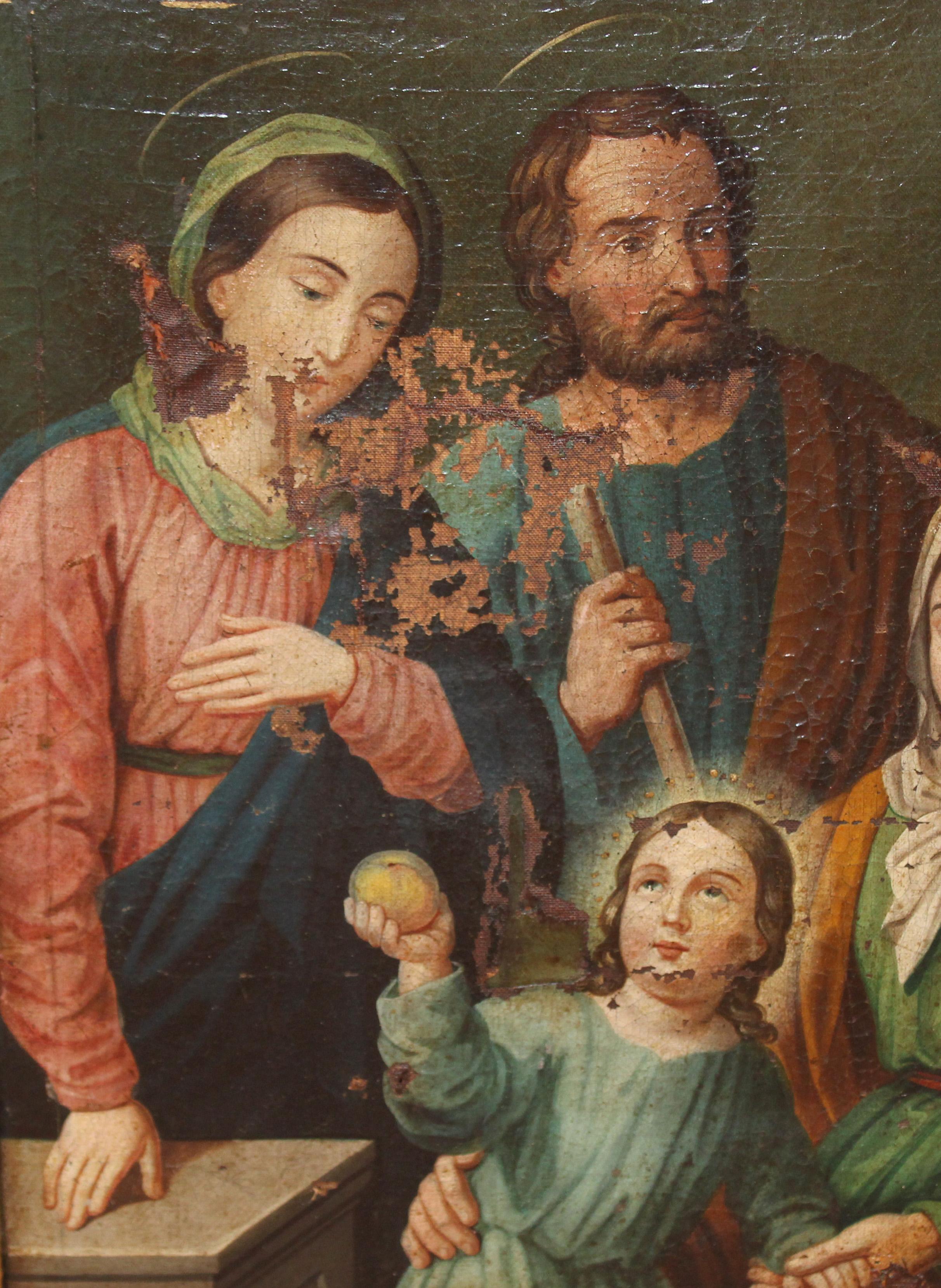 Lo stato di conservazione è visibile, presenta delle lacune e necessita di essere restaurato.

Se presenta enmarcada la obra (il marco presenta anche delle faltas)

Medidas obra: 48 cm altura x 42 cm ancho.

Medidas marco: 58 cm altura x 52 cm ancho.