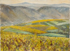 Olio di scuola francese del XX secolo - Campi coltivati