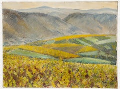 Olio di scuola francese del XX secolo - Campi coltivati