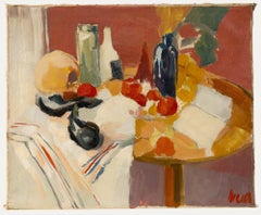 French School 20th Century Oil - Still Life with Aubergine