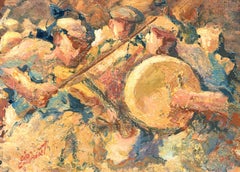 French School 20th Century Oil - The Music Band