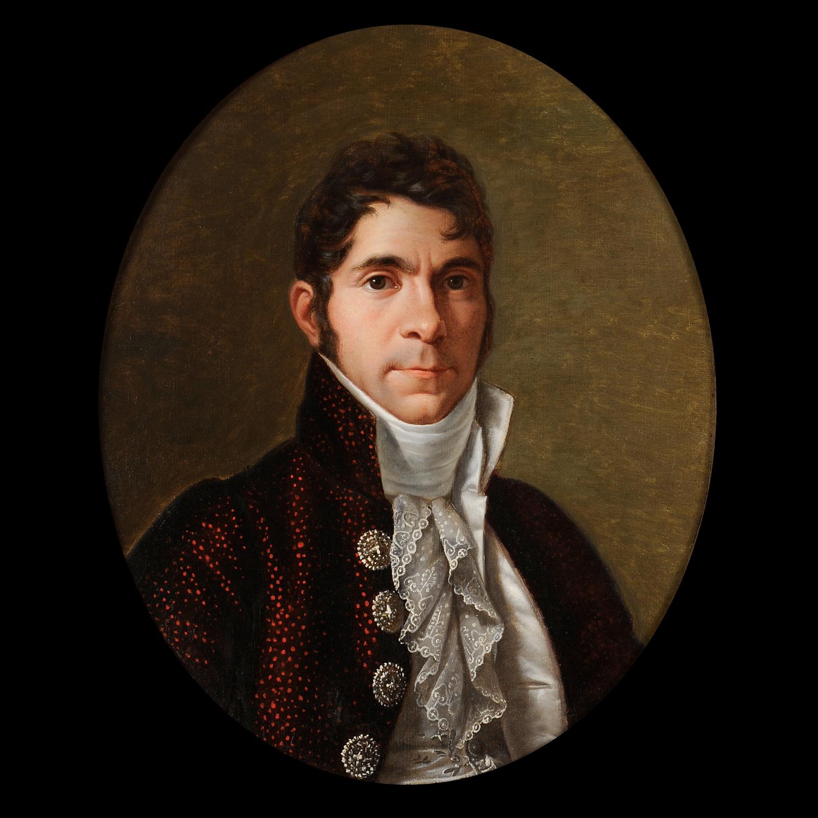 Escuela Francesa Hacia 1810 - Retrato de pareja de familia Saint Jullien Desnoeux 4