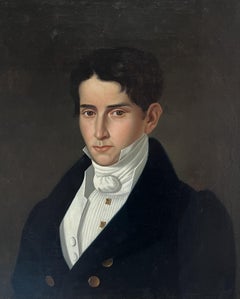 French school c. 1830, Portrait of a gentleman, oil on canvas, signed and dated