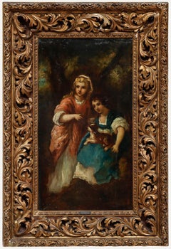 French School  c.1900 Oil - The Sisters