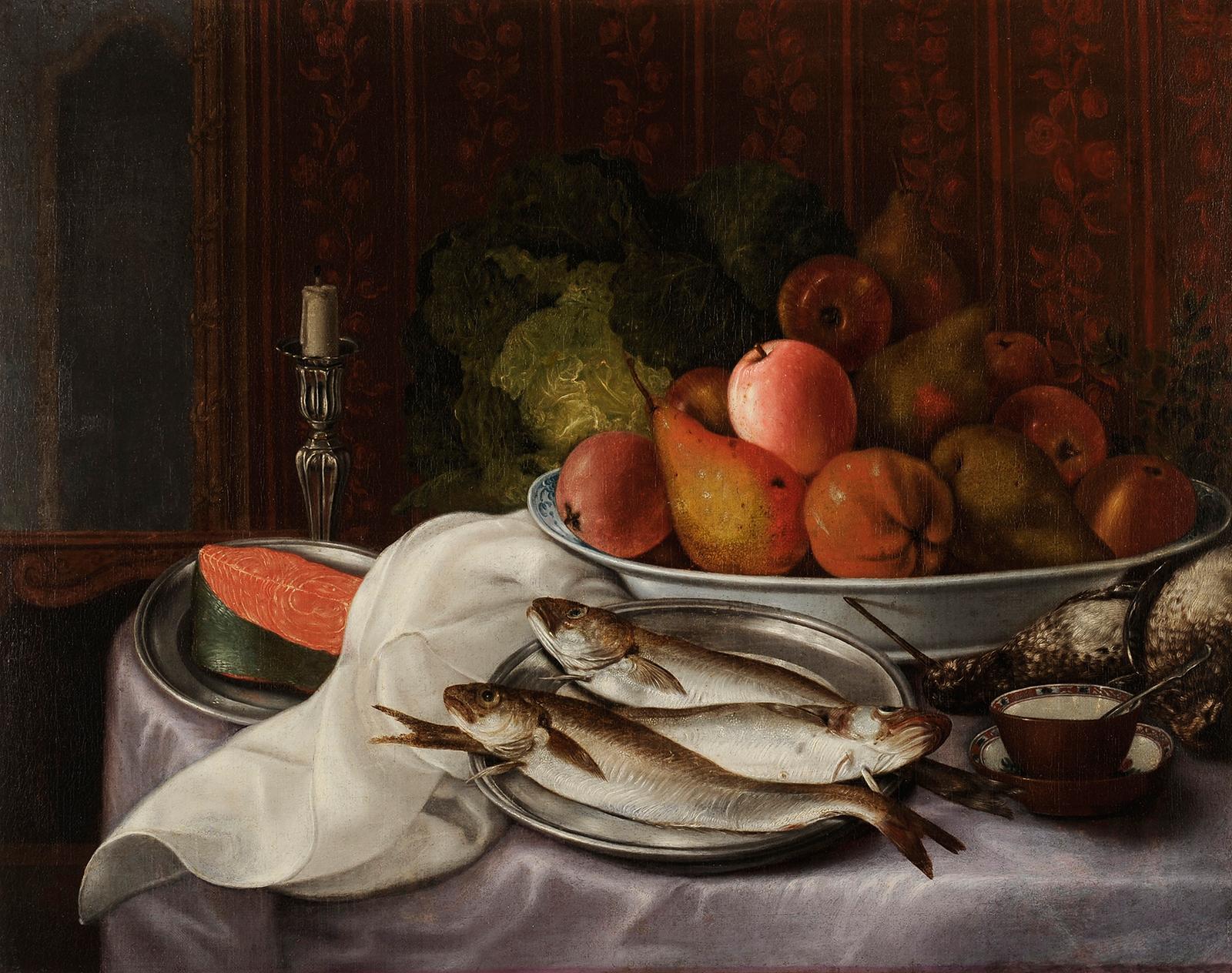 French school circa 1770 - Pair of Still Lifes - Painting by Unknown