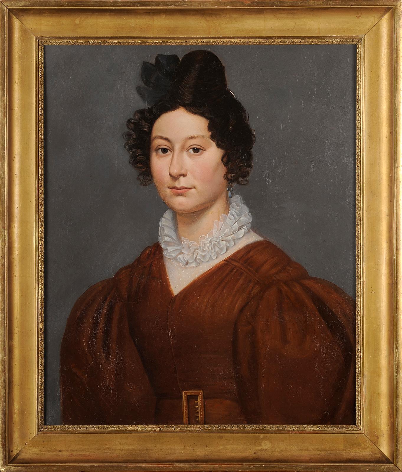 Unknown Portrait Painting - French school circa 1810 - Women portrait