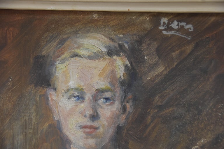 Unknown - French school circa 1930, Portrait of a young man, oil For Sale  at 1stDibs