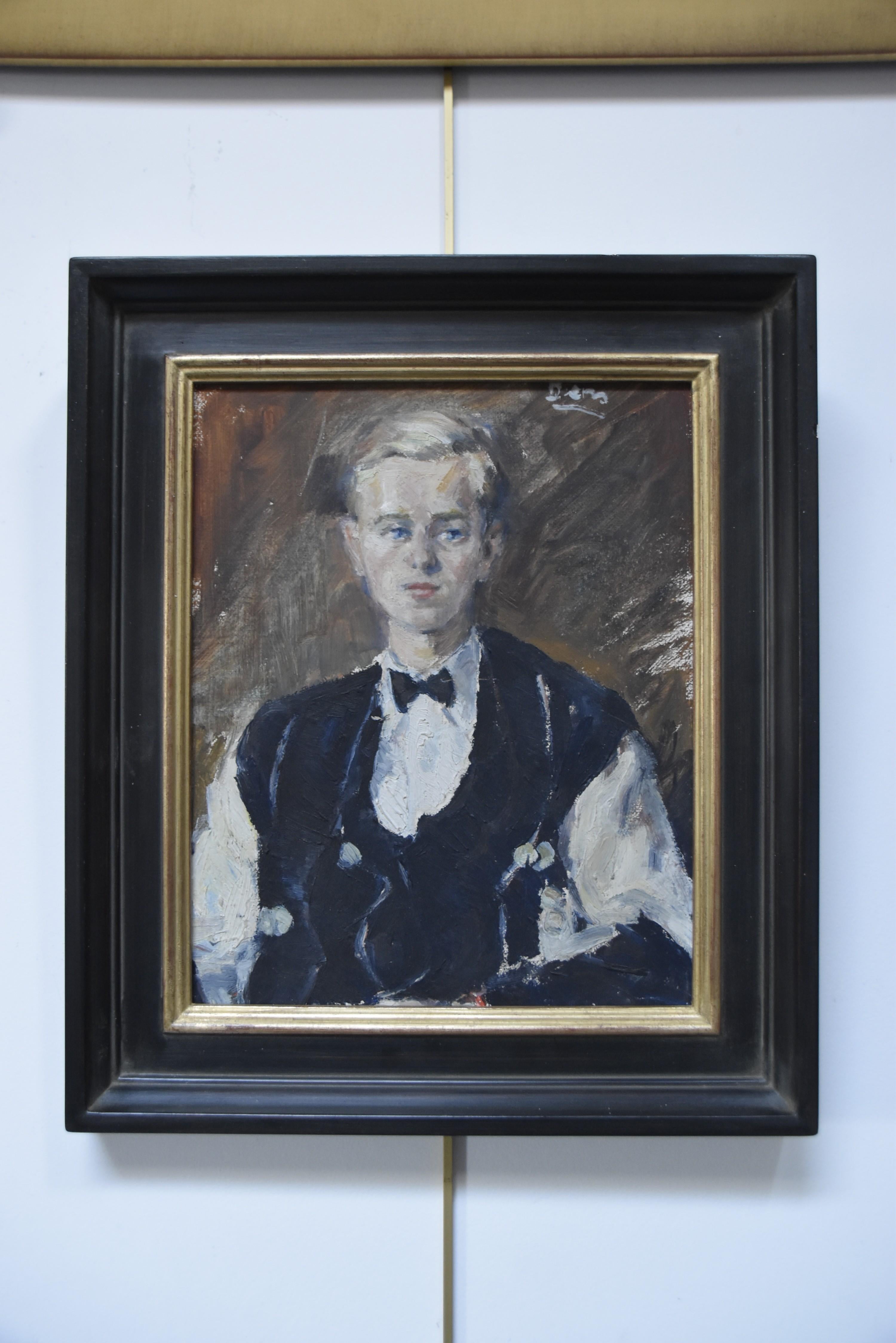 French school circa 1930
Portrait of a young man with blue eyes
Oil on cardboard panel
27 x 21.5 cm
Bears a signature (illegible) upper right
Framed : 34.5 x 29.5 cm
 
