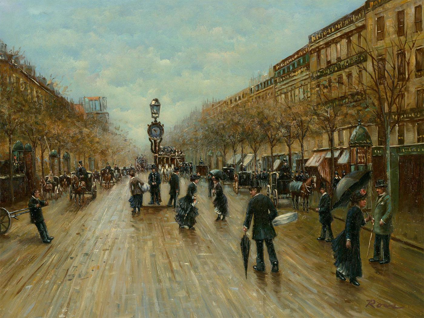 Unknown - French School Contemporary Oil - The Belle Époque For Sale at ...