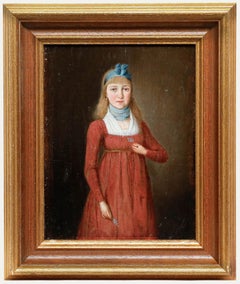 Antique French School Early 19th Century Oil - The Sailor's Wife