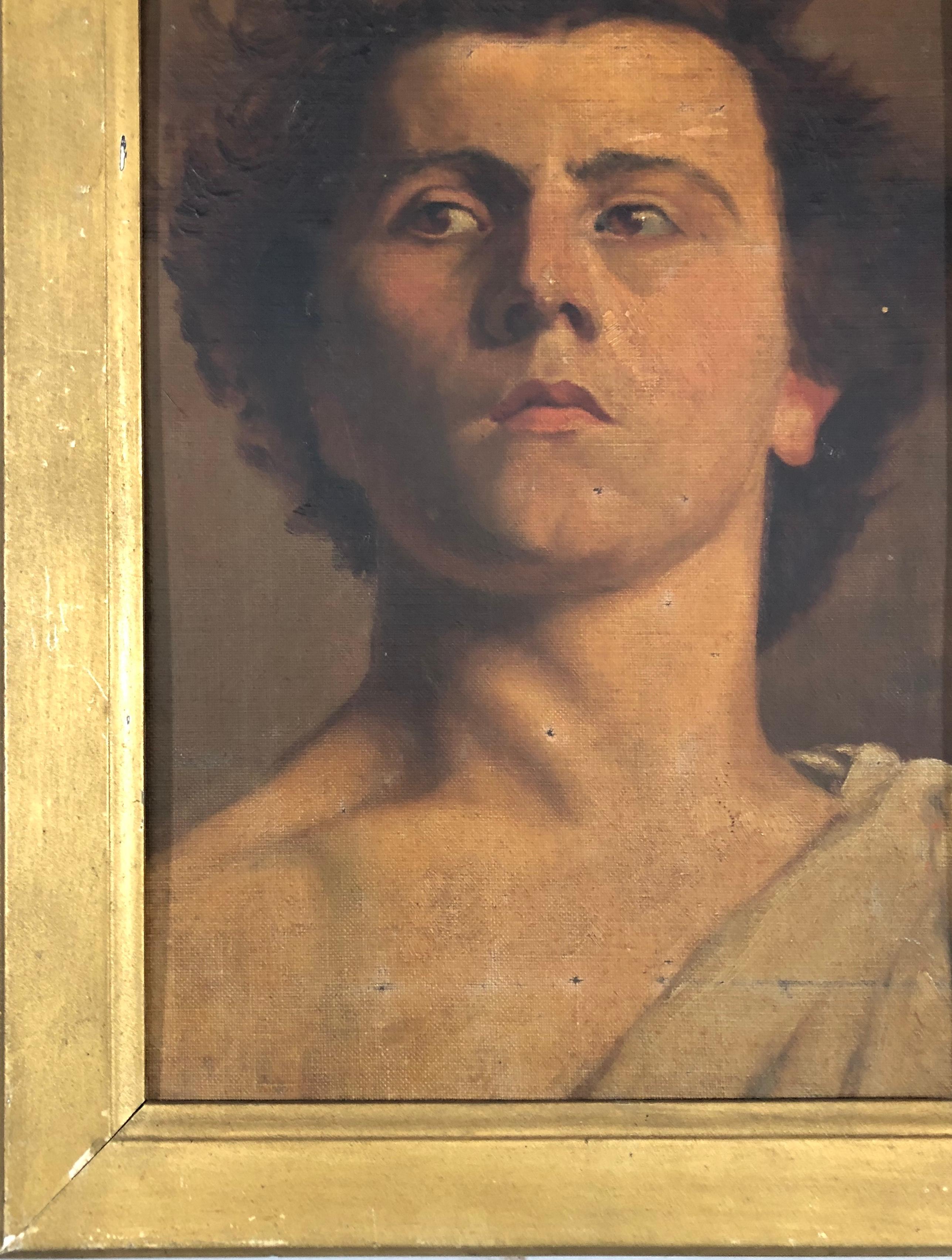 FRENCH SCHOOL EARLY 20TH CENTURY. Head of a young man.  - Academic Painting by Unknown