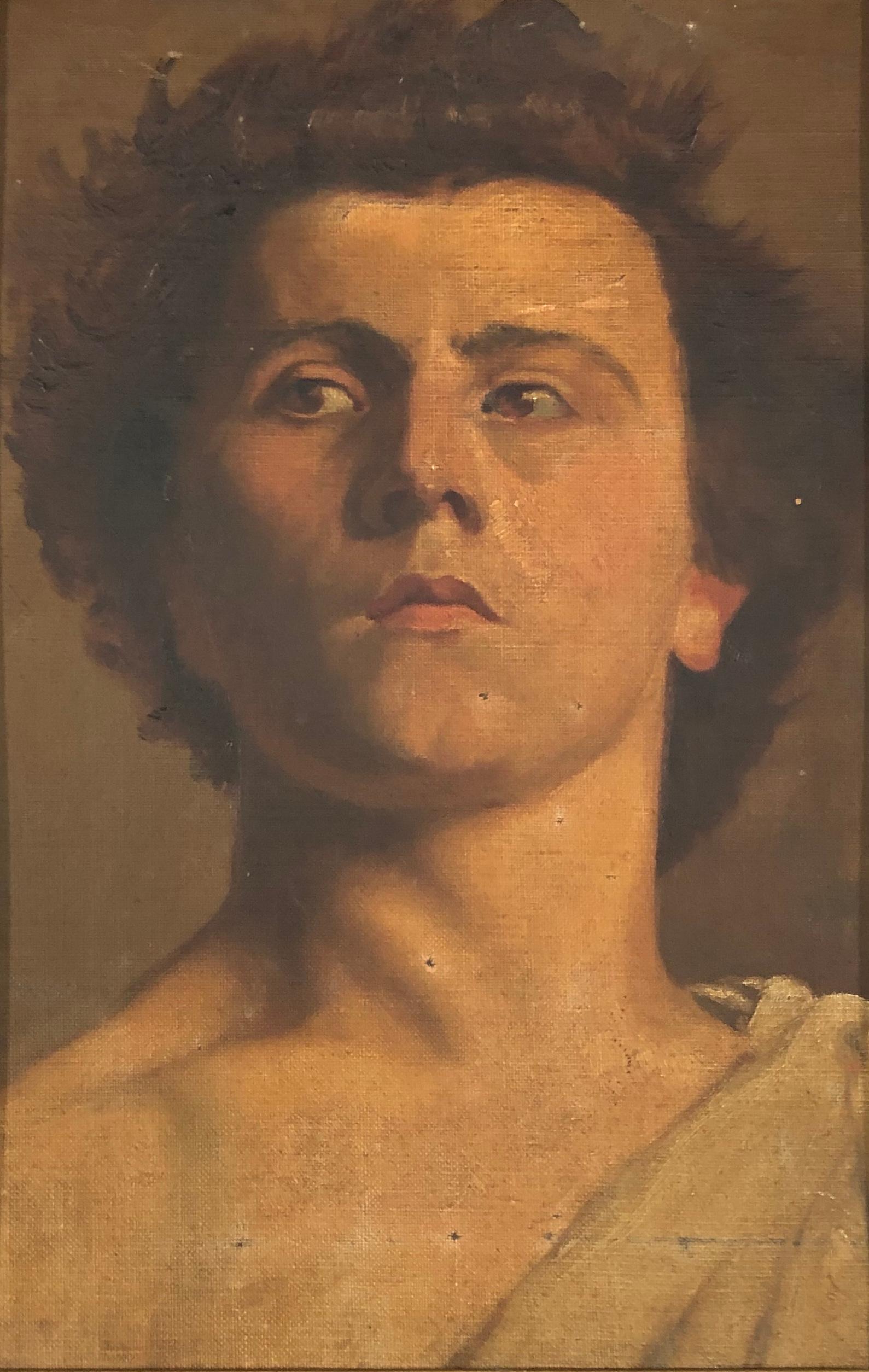 FRENCH SCHOOL EARLY 20TH CENTURY. Head of a young man.  - Painting by Unknown