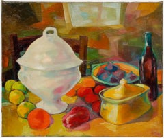 French School Early 20th Century Oil - Still Life with Tureen