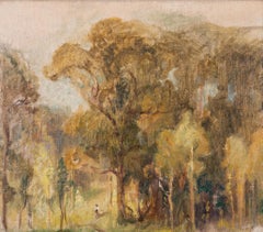 French School Early 20th Century Oil - Woodland Clearing