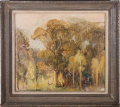 French School Early 20th Century Oil - Woodland Clearing