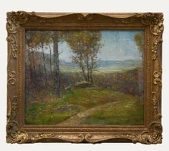 French School Early 20th Century Oil - Woodland Path