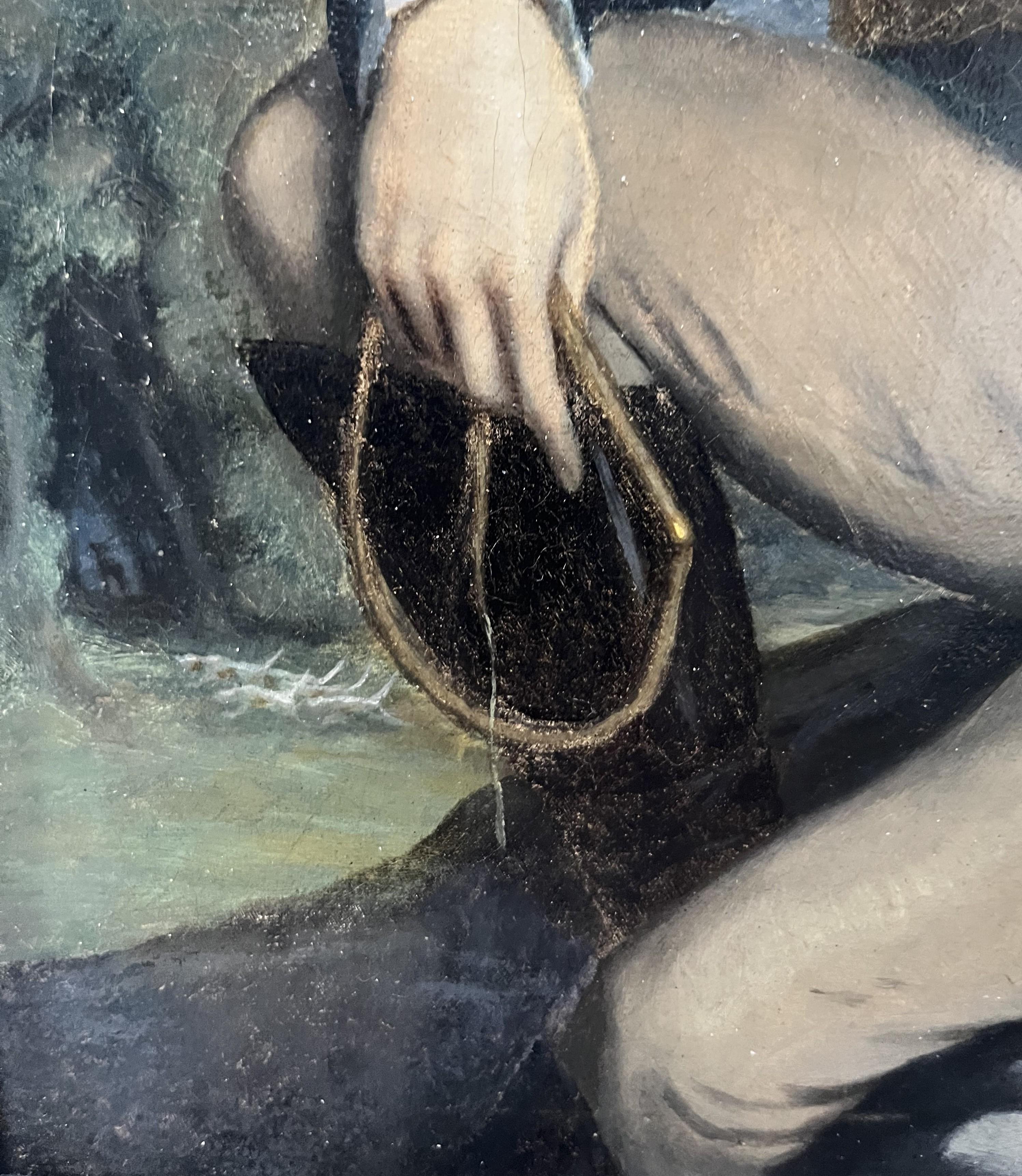 French school early 20th century, Portrait of a hunter, oil on canvas signed im Angebot 1